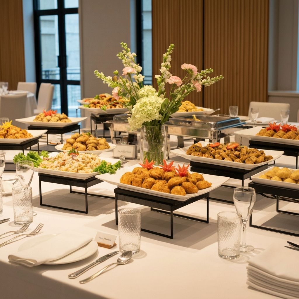 Modern corporate event catering display
