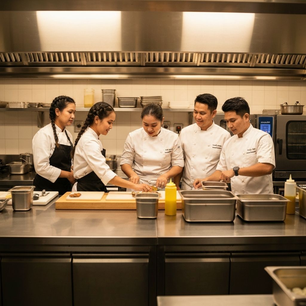 Our kitchen team working together